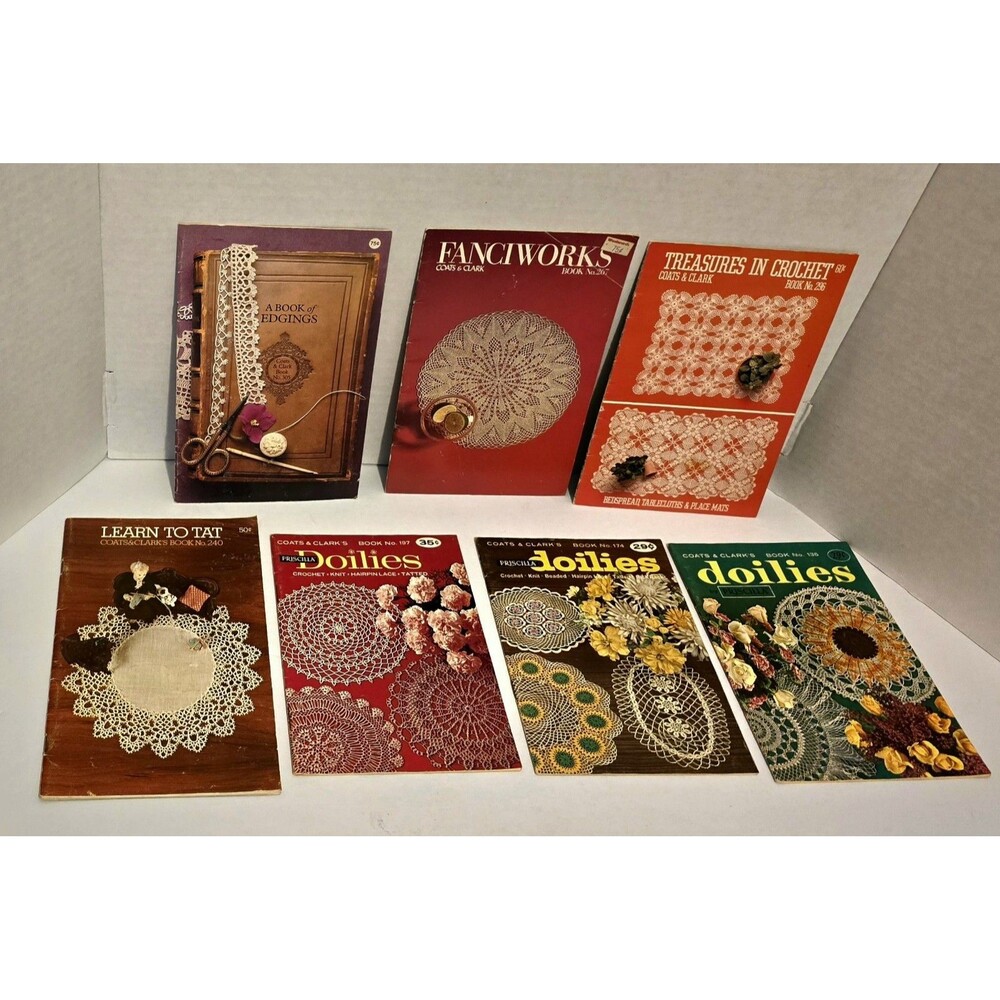 Doilies 7 Knit & Crochet Booklets Vintage Coats & Clark's Booklets Priscilla #6